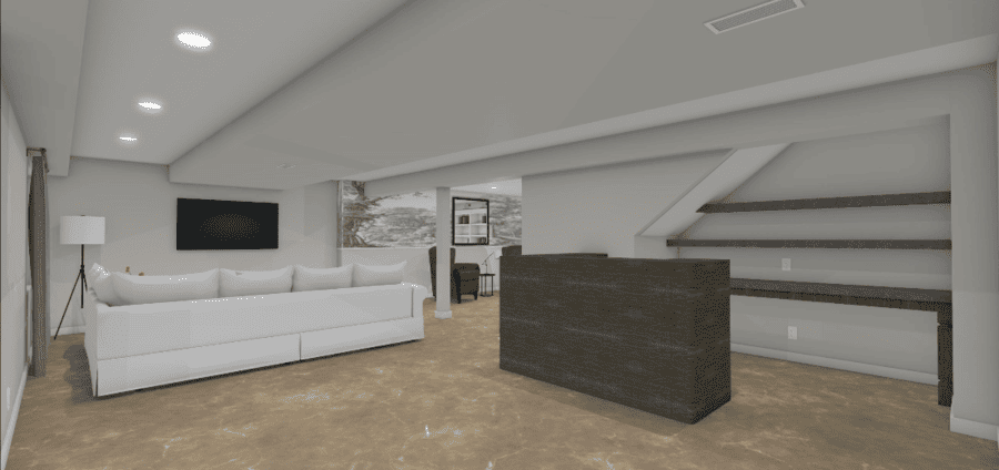 Elizabethtown Basement Remodel design rendering