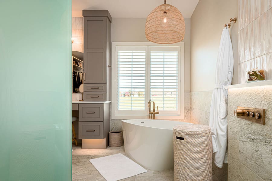 Lampeter-Strasburg Primary bathroom Remodel with freestanding bathtub