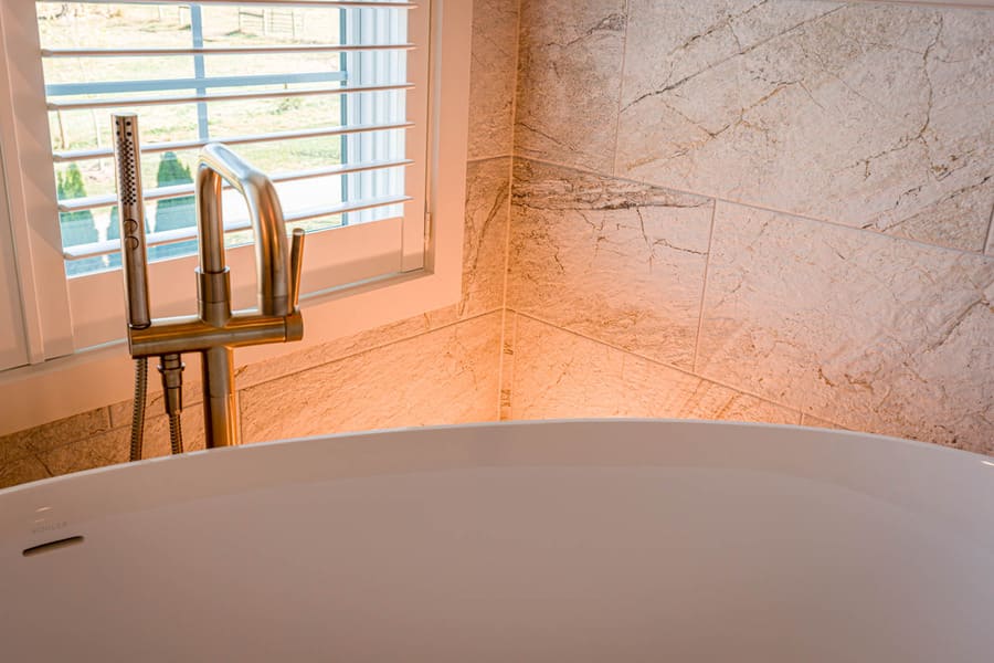 bathtub faucet in Lampeter-Strasburg Primary bathroom Remodel