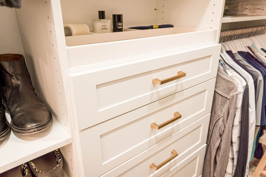 drawers in Lampeter-Strasburg Primary bathroom Remodel walk in closet