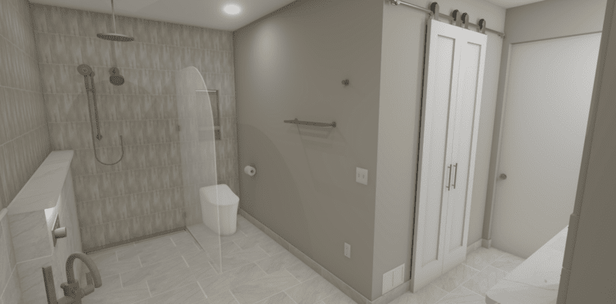 design rendering for bathroom remodel