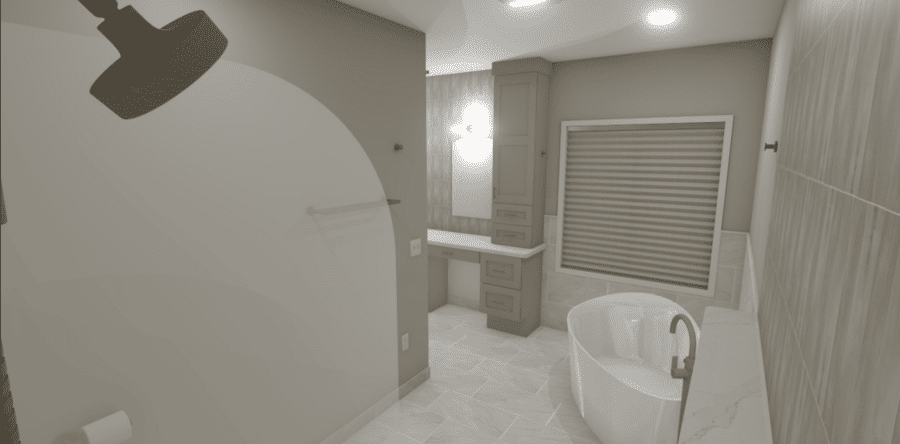 bathroom remodel design rendering