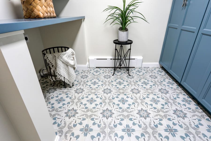 tile floor in lancaster laundry room addition