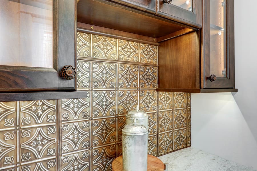 bar space backsplash in Lancaster Kitchen Remodel