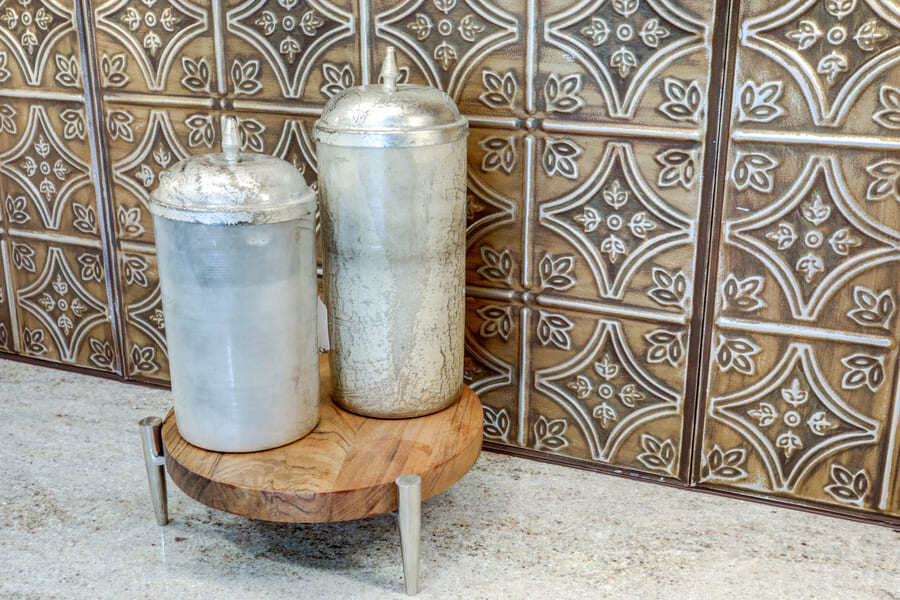 tin tile backsplash in Lancaster Kitchen Remodel