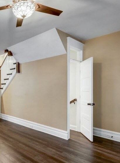 entrance to basement stair reconfiguration in lancaster home remodel