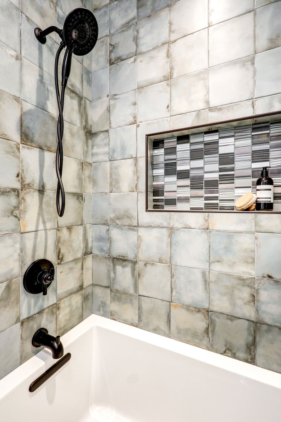 tile shower in lancaster bathroom remodel