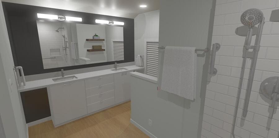 Lancaster Historic Home bathroom design rendering