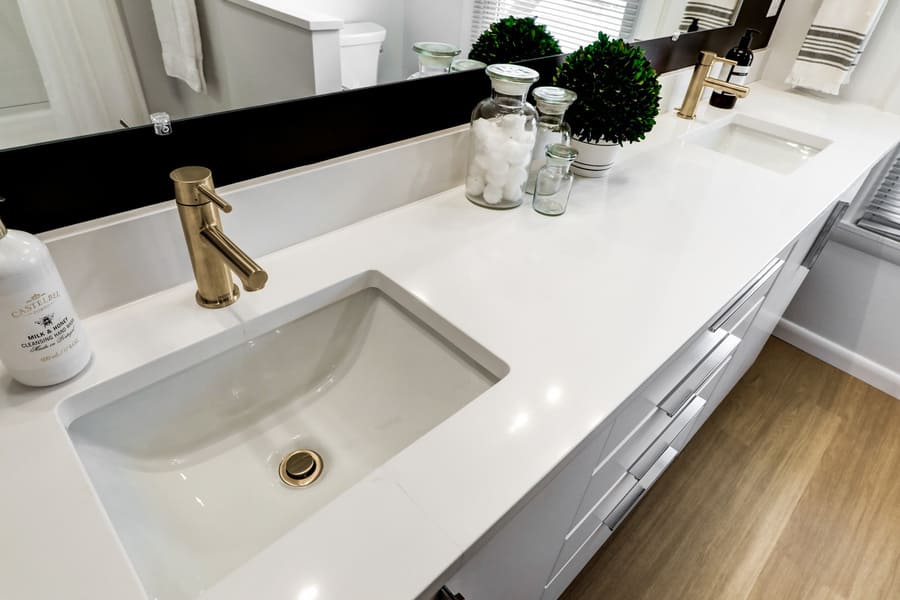 quartz countertop in Lancaster Historic home bathroom addition